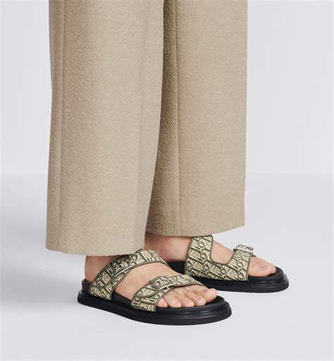 Dior Aqua Sandal Khaki Dior Oblique Jacquard 